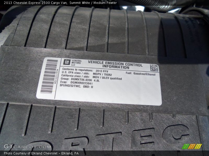 Summit White / Medium Pewter 2013 Chevrolet Express 2500 Cargo Van