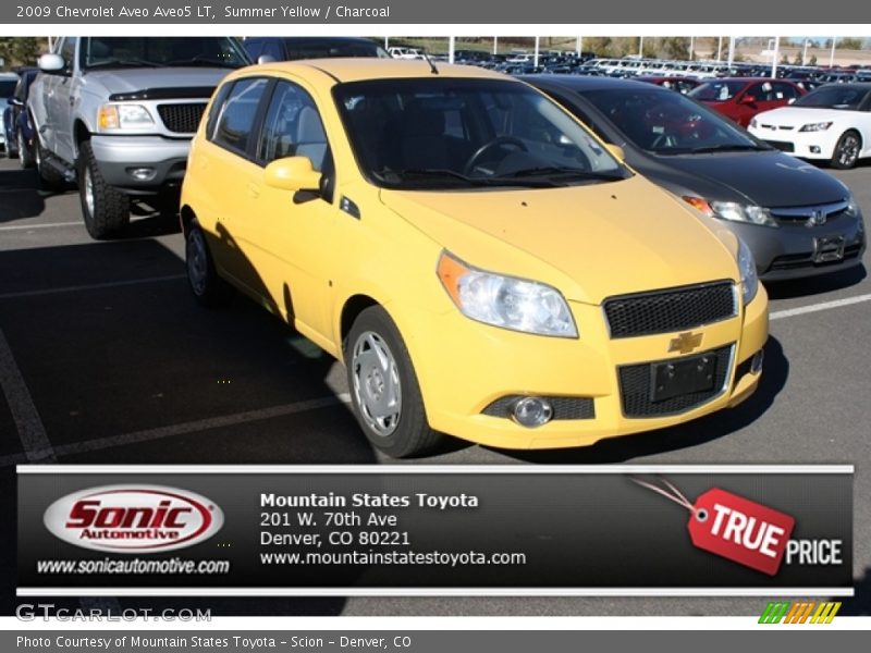 Summer Yellow / Charcoal 2009 Chevrolet Aveo Aveo5 LT