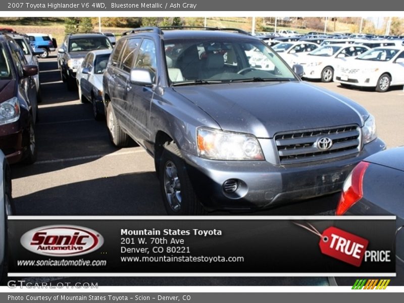 Bluestone Metallic / Ash Gray 2007 Toyota Highlander V6 4WD