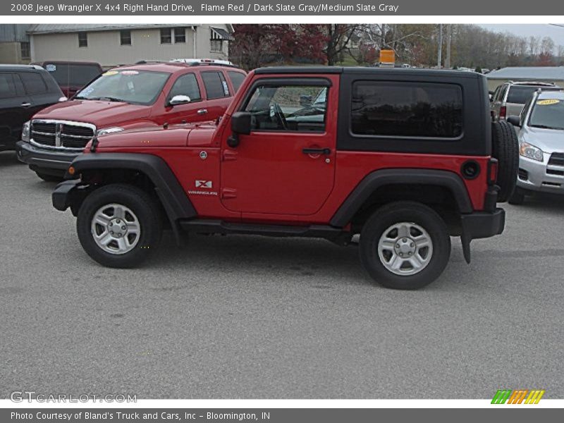 Flame Red / Dark Slate Gray/Medium Slate Gray 2008 Jeep Wrangler X 4x4 Right Hand Drive