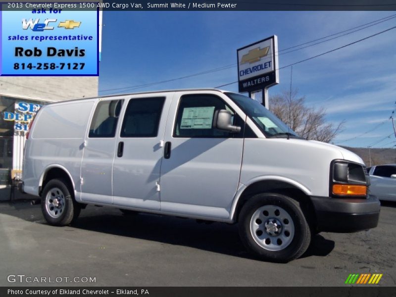 Summit White / Medium Pewter 2013 Chevrolet Express 1500 AWD Cargo Van