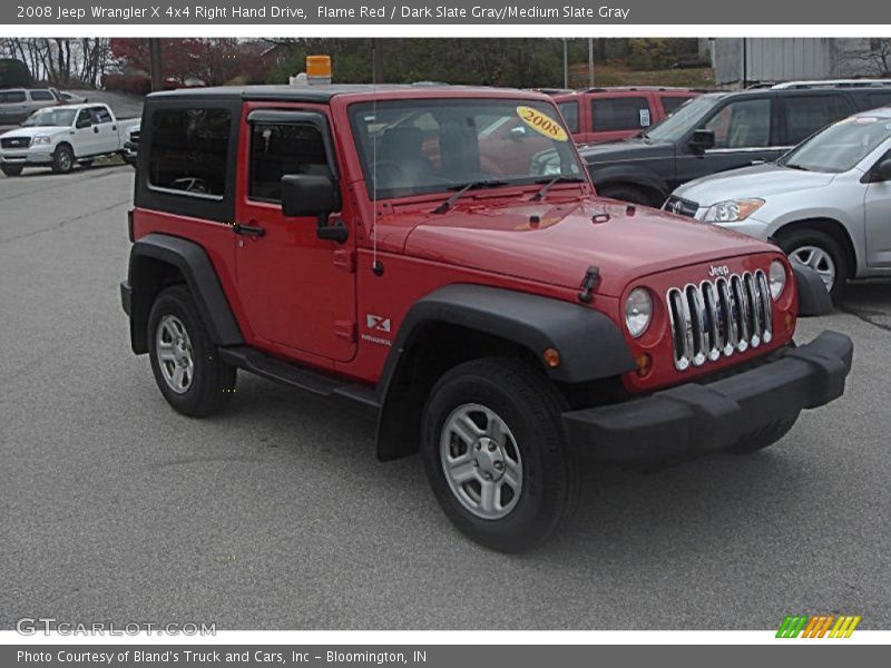 Flame Red / Dark Slate Gray/Medium Slate Gray 2008 Jeep Wrangler X 4x4 Right Hand Drive