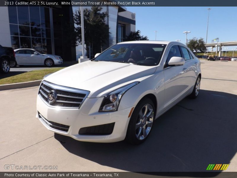 White Diamond Tricoat / Morello Red/Jet Black Accents 2013 Cadillac ATS 2.5L Luxury