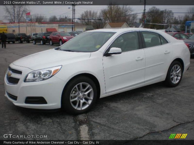 Summit White / Cocoa/Light Neutral 2013 Chevrolet Malibu LT