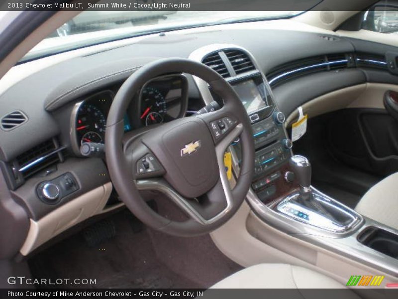 Summit White / Cocoa/Light Neutral 2013 Chevrolet Malibu LT