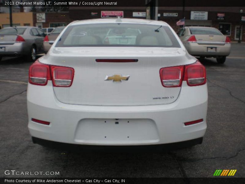 Summit White / Cocoa/Light Neutral 2013 Chevrolet Malibu LT