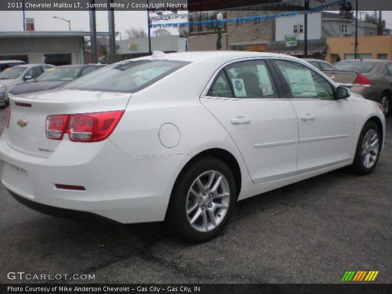 Summit White / Cocoa/Light Neutral 2013 Chevrolet Malibu LT