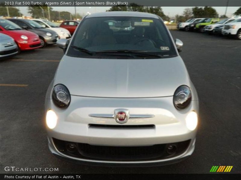 Argento (Silver) / Sport Nero/Nero (Black/Black) 2013 Fiat 500 Turbo