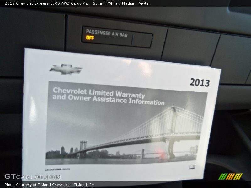 Summit White / Medium Pewter 2013 Chevrolet Express 1500 AWD Cargo Van