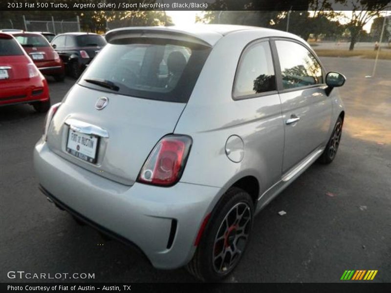 Argento (Silver) / Sport Nero/Nero (Black/Black) 2013 Fiat 500 Turbo