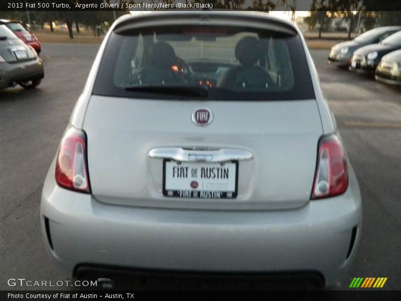 Argento (Silver) / Sport Nero/Nero (Black/Black) 2013 Fiat 500 Turbo