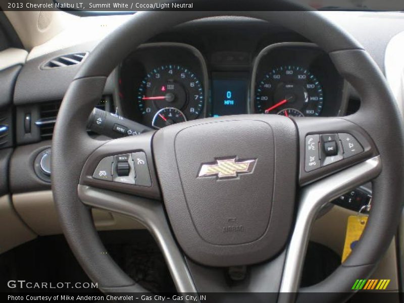 Summit White / Cocoa/Light Neutral 2013 Chevrolet Malibu LT