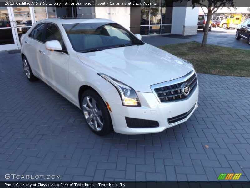 White Diamond Tricoat / Caramel/Jet Black Accents 2013 Cadillac ATS 2.5L Luxury