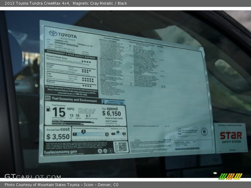 Magnetic Gray Metallic / Black 2013 Toyota Tundra CrewMax 4x4