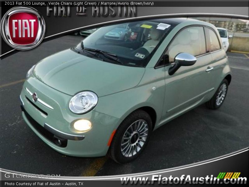 Verde Chiaro (Light Green) / Marrone/Avorio (Brown/Ivory) 2013 Fiat 500 Lounge