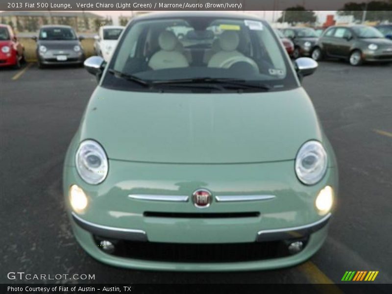 Verde Chiaro (Light Green) / Marrone/Avorio (Brown/Ivory) 2013 Fiat 500 Lounge