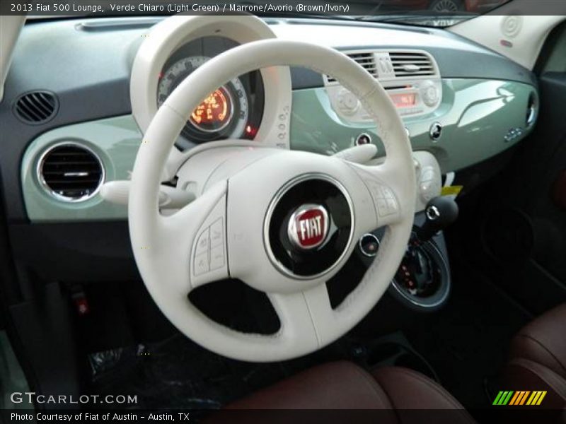 Verde Chiaro (Light Green) / Marrone/Avorio (Brown/Ivory) 2013 Fiat 500 Lounge