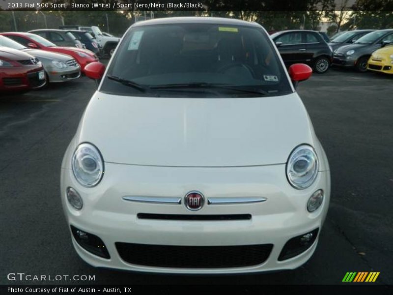 Bianco (White) / Sport Nero/Nero (Black/Black) 2013 Fiat 500 Sport