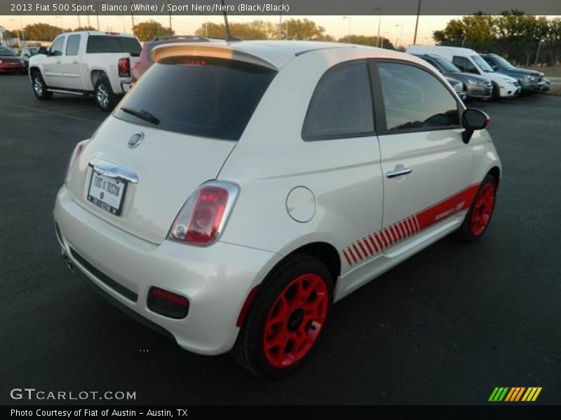 Bianco (White) / Sport Nero/Nero (Black/Black) 2013 Fiat 500 Sport