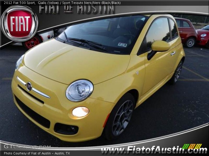 Giallo (Yellow) / Sport Tessuto Nero/Nero (Black/Black) 2012 Fiat 500 Sport