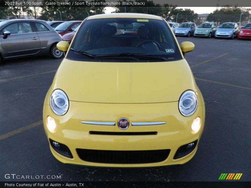 Giallo (Yellow) / Sport Tessuto Nero/Nero (Black/Black) 2012 Fiat 500 Sport