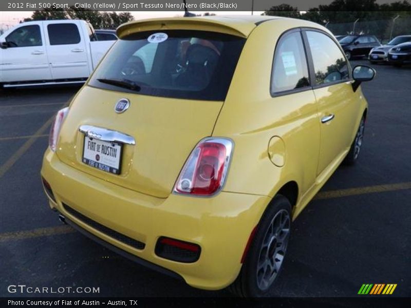 Giallo (Yellow) / Sport Tessuto Nero/Nero (Black/Black) 2012 Fiat 500 Sport