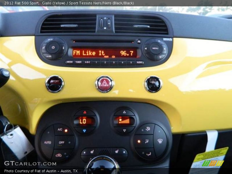 Giallo (Yellow) / Sport Tessuto Nero/Nero (Black/Black) 2012 Fiat 500 Sport