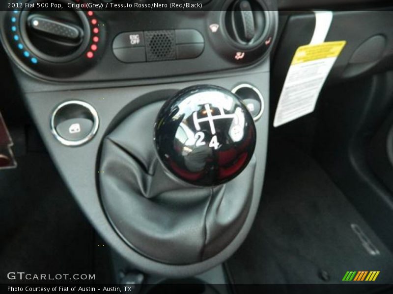 Grigio (Grey) / Tessuto Rosso/Nero (Red/Black) 2012 Fiat 500 Pop