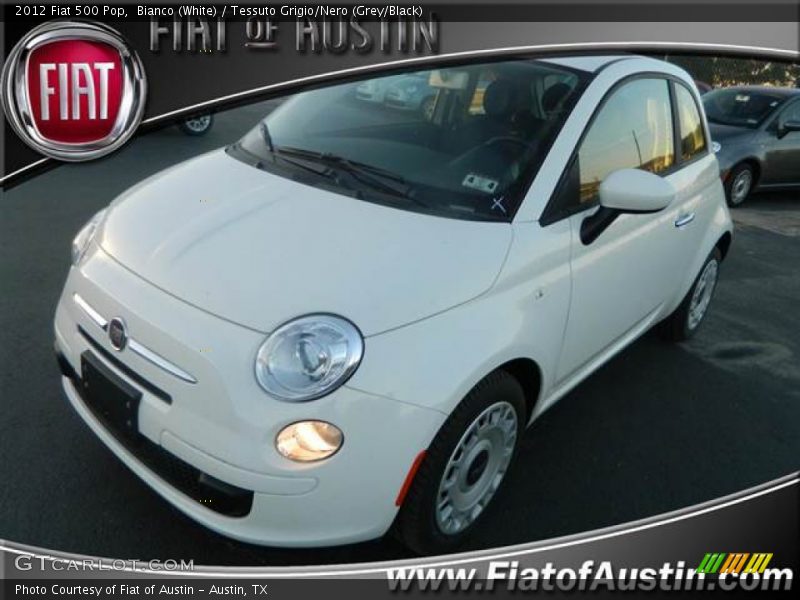 Bianco (White) / Tessuto Grigio/Nero (Grey/Black) 2012 Fiat 500 Pop