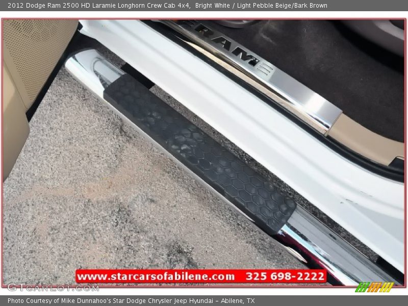 Bright White / Light Pebble Beige/Bark Brown 2012 Dodge Ram 2500 HD Laramie Longhorn Crew Cab 4x4