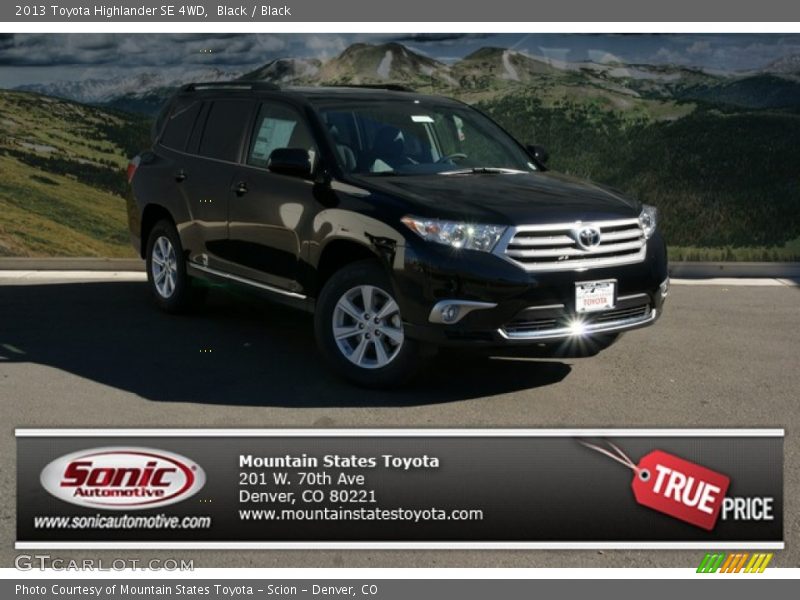 Black / Black 2013 Toyota Highlander SE 4WD