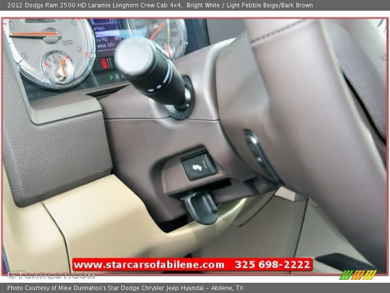 Bright White / Light Pebble Beige/Bark Brown 2012 Dodge Ram 2500 HD Laramie Longhorn Crew Cab 4x4