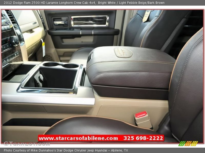 Bright White / Light Pebble Beige/Bark Brown 2012 Dodge Ram 2500 HD Laramie Longhorn Crew Cab 4x4