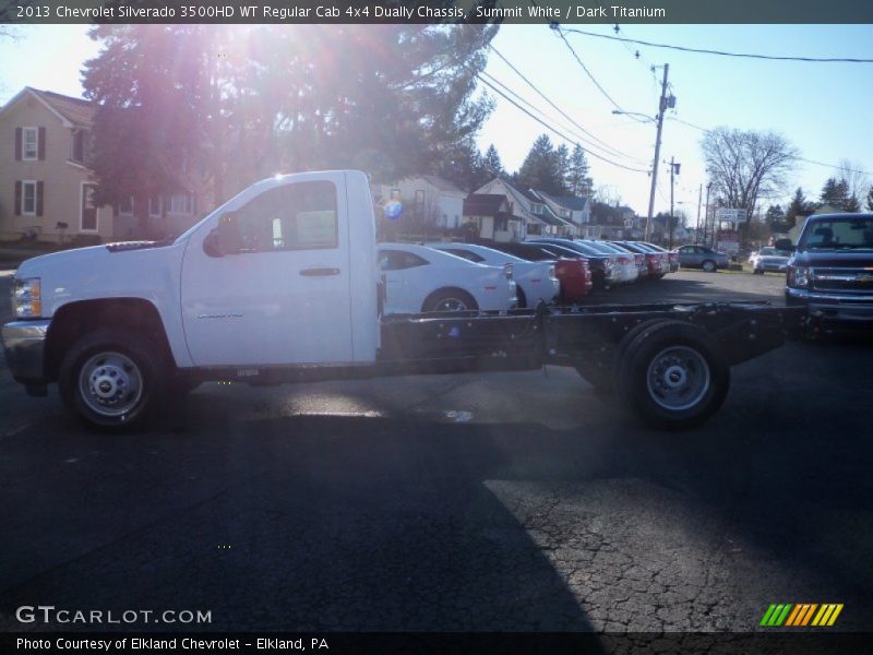 Summit White / Dark Titanium 2013 Chevrolet Silverado 3500HD WT Regular Cab 4x4 Dually Chassis