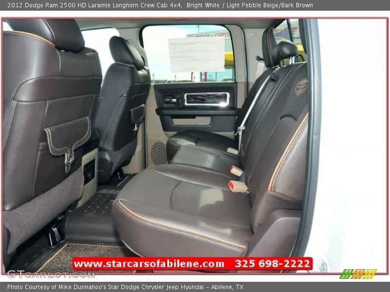 Bright White / Light Pebble Beige/Bark Brown 2012 Dodge Ram 2500 HD Laramie Longhorn Crew Cab 4x4