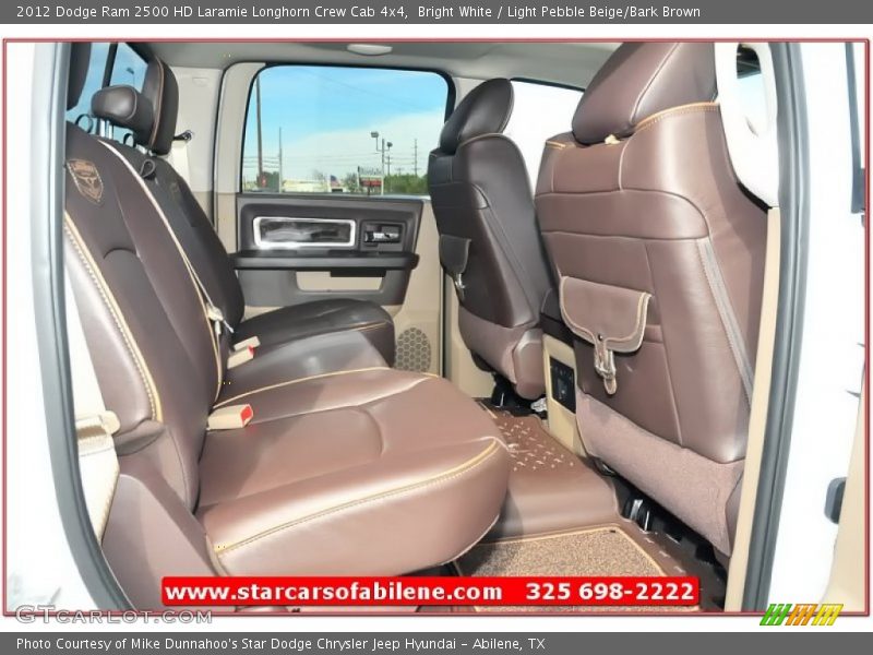 Bright White / Light Pebble Beige/Bark Brown 2012 Dodge Ram 2500 HD Laramie Longhorn Crew Cab 4x4