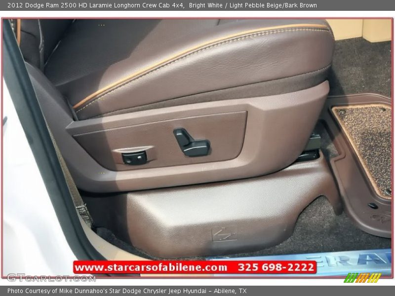 Bright White / Light Pebble Beige/Bark Brown 2012 Dodge Ram 2500 HD Laramie Longhorn Crew Cab 4x4