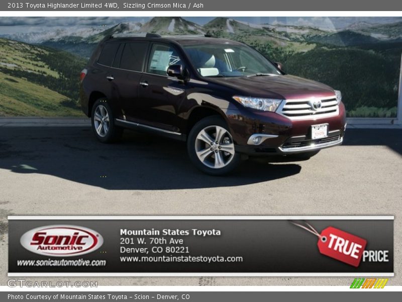 Sizzling Crimson Mica / Ash 2013 Toyota Highlander Limited 4WD
