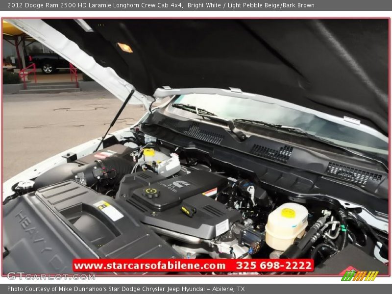 Bright White / Light Pebble Beige/Bark Brown 2012 Dodge Ram 2500 HD Laramie Longhorn Crew Cab 4x4
