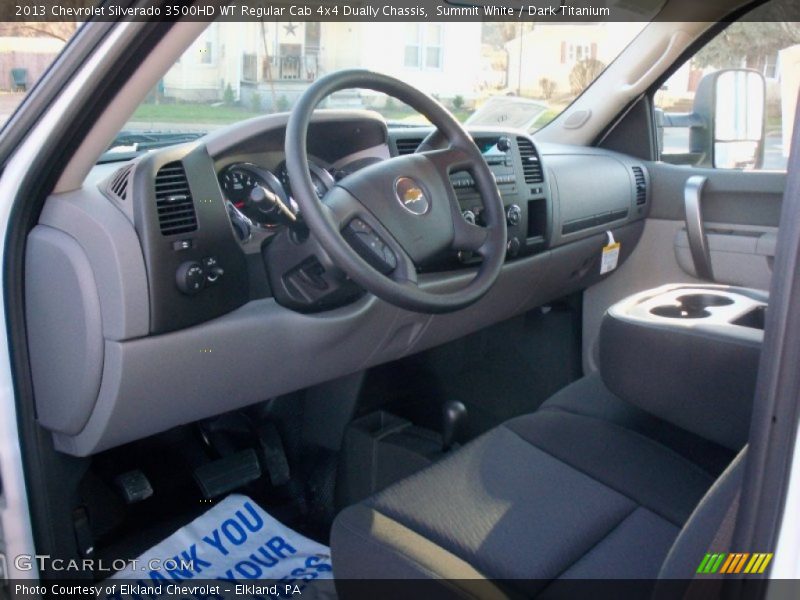 Summit White / Dark Titanium 2013 Chevrolet Silverado 3500HD WT Regular Cab 4x4 Dually Chassis