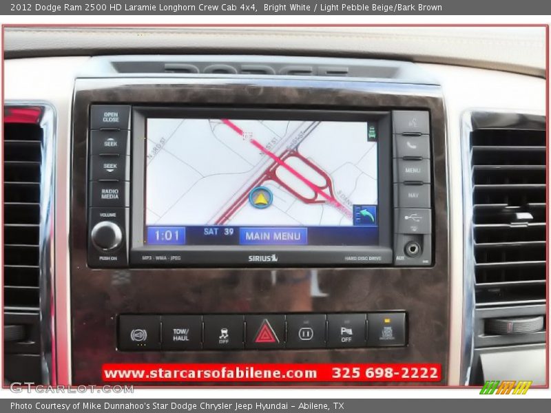 Bright White / Light Pebble Beige/Bark Brown 2012 Dodge Ram 2500 HD Laramie Longhorn Crew Cab 4x4