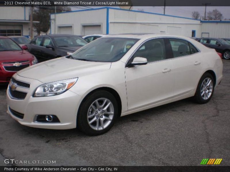 White Diamond Tricoat / Cocoa/Light Neutral 2013 Chevrolet Malibu ECO