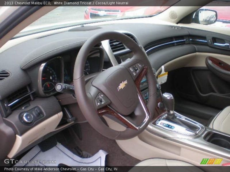 White Diamond Tricoat / Cocoa/Light Neutral 2013 Chevrolet Malibu ECO