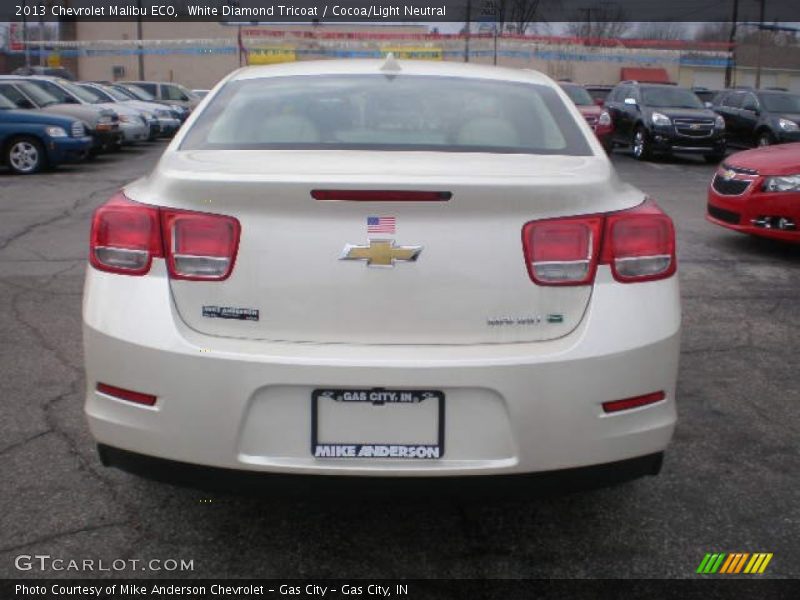 White Diamond Tricoat / Cocoa/Light Neutral 2013 Chevrolet Malibu ECO