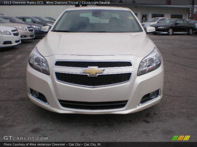 White Diamond Tricoat / Cocoa/Light Neutral 2013 Chevrolet Malibu ECO