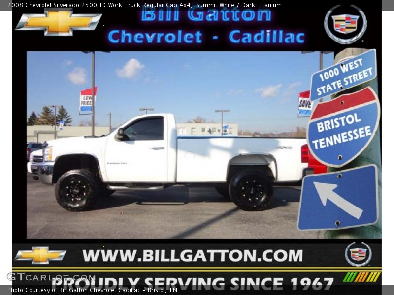 Summit White / Dark Titanium 2008 Chevrolet Silverado 2500HD Work Truck Regular Cab 4x4