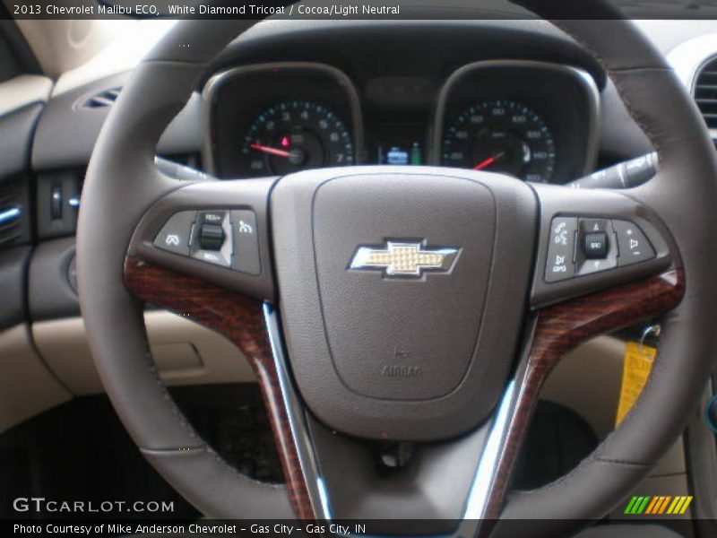 White Diamond Tricoat / Cocoa/Light Neutral 2013 Chevrolet Malibu ECO
