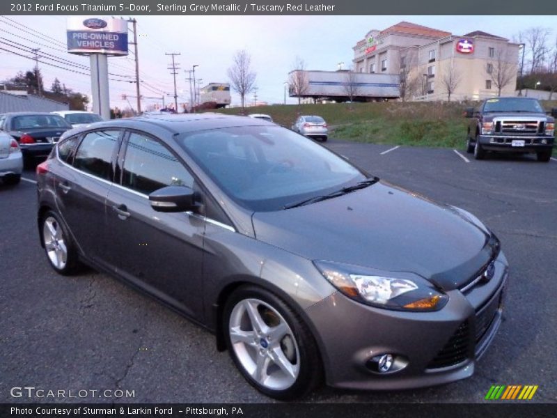 Sterling Grey Metallic / Tuscany Red Leather 2012 Ford Focus Titanium 5-Door