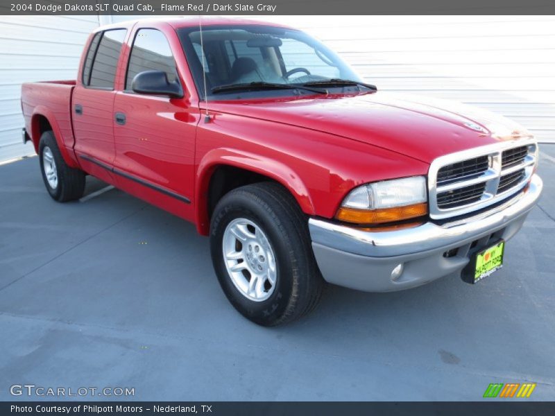 Flame Red / Dark Slate Gray 2004 Dodge Dakota SLT Quad Cab
