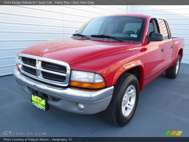 Flame Red / Dark Slate Gray 2004 Dodge Dakota SLT Quad Cab